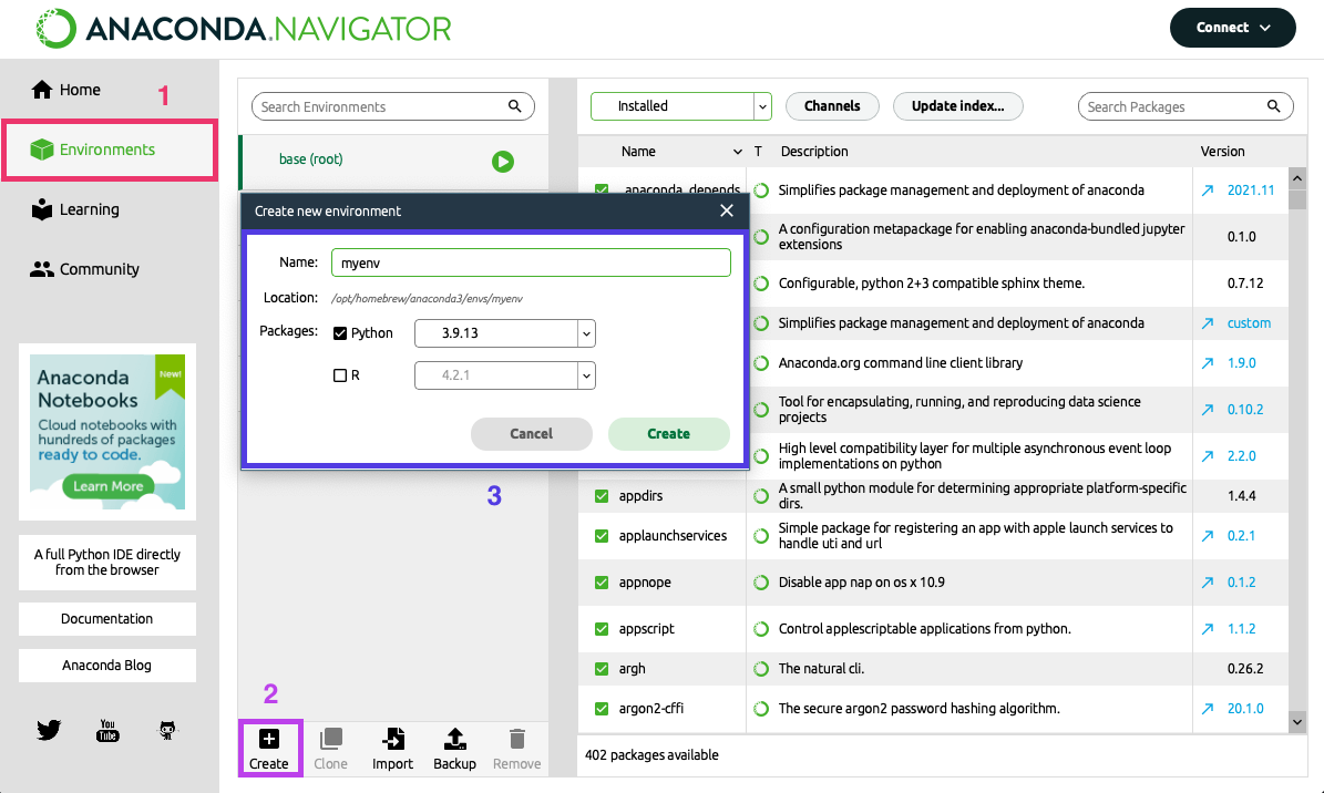 Create env